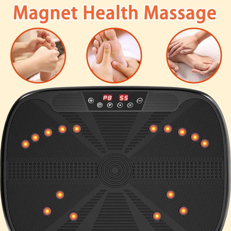 إي تي جي جهاز تمرين صغير مزود بلوحة اهتزازية لتمرين الجسم بالكامل، منصة لياقة بدنية اهتزازية، جهاز تصريف لمفاوي لإنقاص الوزن، تشكيل الجسم، العافية، صالات رياضية منزلية، تمرين - Image 4