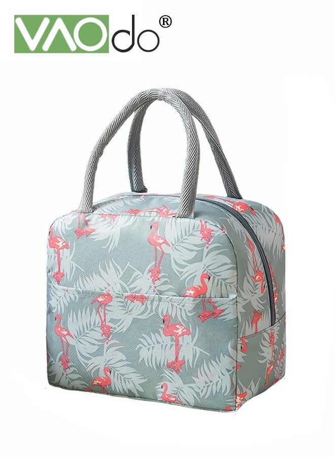 VAOdo Flamingo Lunch Bag, Insulated Reusable Tote Bag, Waterproof Leakproof Lunch Container, Small Thermal Bag for Work Travel Office Outdoor  - Image 2