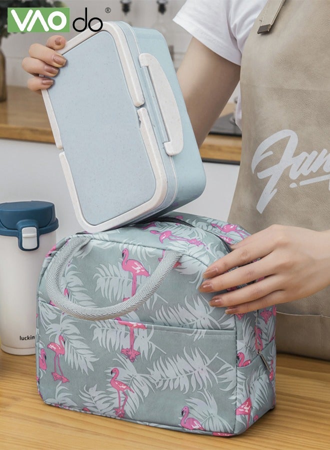 VAOdo Flamingo Lunch Bag, Insulated Reusable Tote Bag, Waterproof Leakproof Lunch Container, Small Thermal Bag for Work Travel Office Outdoor  - Image 1