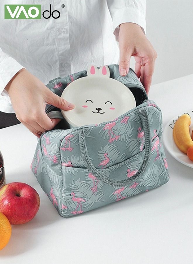VAOdo Flamingo Lunch Bag, Insulated Reusable Tote Bag, Waterproof Leakproof Lunch Container, Small Thermal Bag for Work Travel Office Outdoor  - Image 4