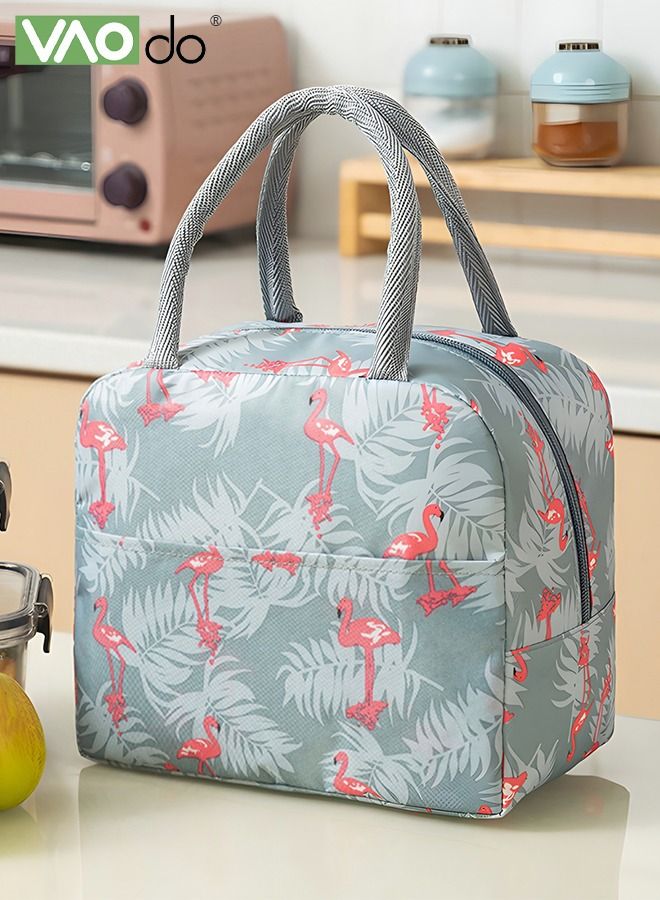 VAOdo Flamingo Lunch Bag, Insulated Reusable Tote Bag, Waterproof Leakproof Lunch Container, Small Thermal Bag for Work Travel Office Outdoor  - Image 5