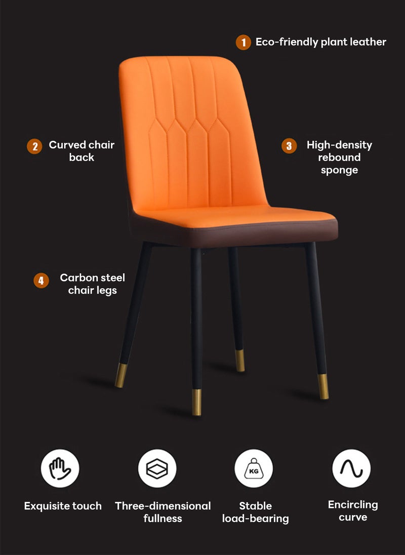 Sharpdo Dining chair, 2-piece set, high resilience foam, leather seat - Image 4