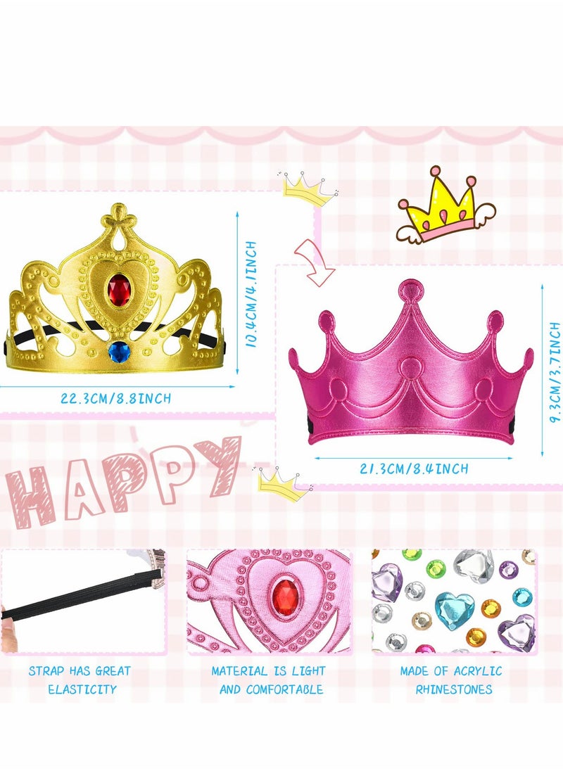 Generic - DIY Crown Set, 36 Pieces Birthday Decoration Set Including 16 Pieces of Princess Headdress and 20 Pieces of Crystal Diamond Stickers King Theme Children's Party Supplies Foam Birthday Hat - Image 1
