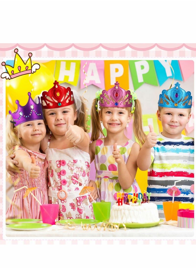 Generic - DIY Crown Set, 36 Pieces Birthday Decoration Set Including 16 Pieces of Princess Headdress and 20 Pieces of Crystal Diamond Stickers King Theme Children's Party Supplies Foam Birthday Hat - Image 1