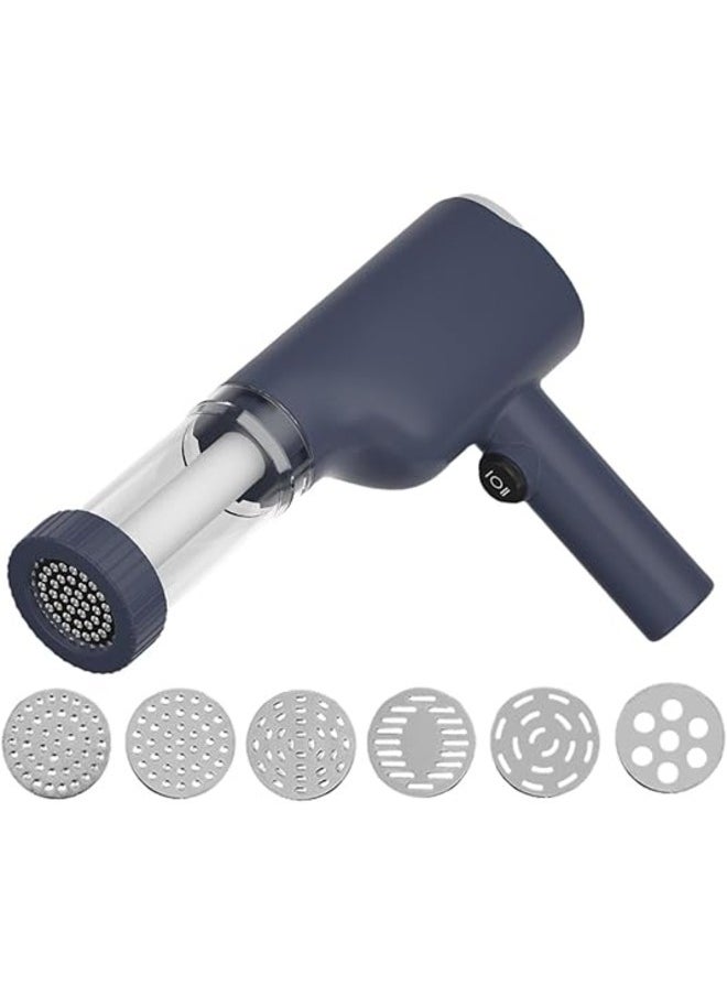 Generic - Electric Pasta Maker, Electric Noodle Maker, High Efficiency Handheld Press Pasta Machine with 6 Moulds, Premium Materials, Portable Automatic Pasta Maker Machine for Home Use (Blue) - Image 1