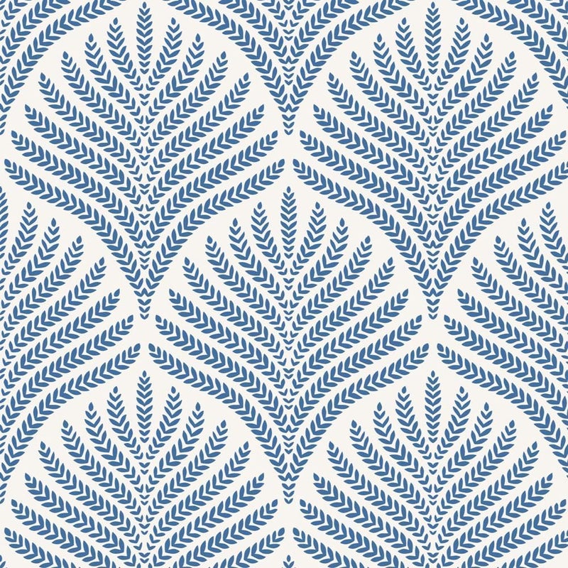 Veki Luxury Floral & Botanical Geometric Wallpaper Mural – Waterproof, Moisture-Proof, Self-Adhesive PVC Wall Sticker for Home & Hotel Decoration (45cm x 300cm) (Blue Leaf) - Image 1