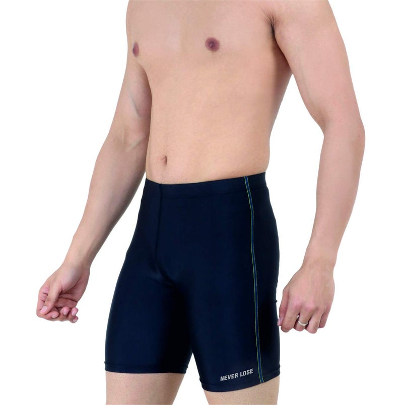 NEVER LOSE Unisex Compression Sports Shorts Half Tights (X-Large) Navy Blue - Image 1