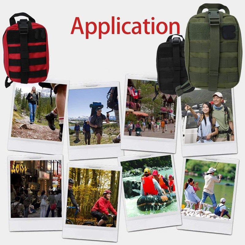 woobles Tactical First Aid Bag, Outdoor Medical First Aid Bag Climbing Emergency Pouch Utility Case-Black - Image 2