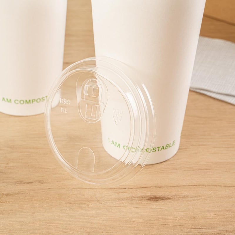 Restaurantware LIDS ONLY Sustain Cold Cup Lids 50 Disposable Lids For Cups  Cups Sold Separately Fits 9 12 16 20 And 22 Ounce Cups Clear PLA Plastic Lids With Sip Opening And Straw Hole - Image 3