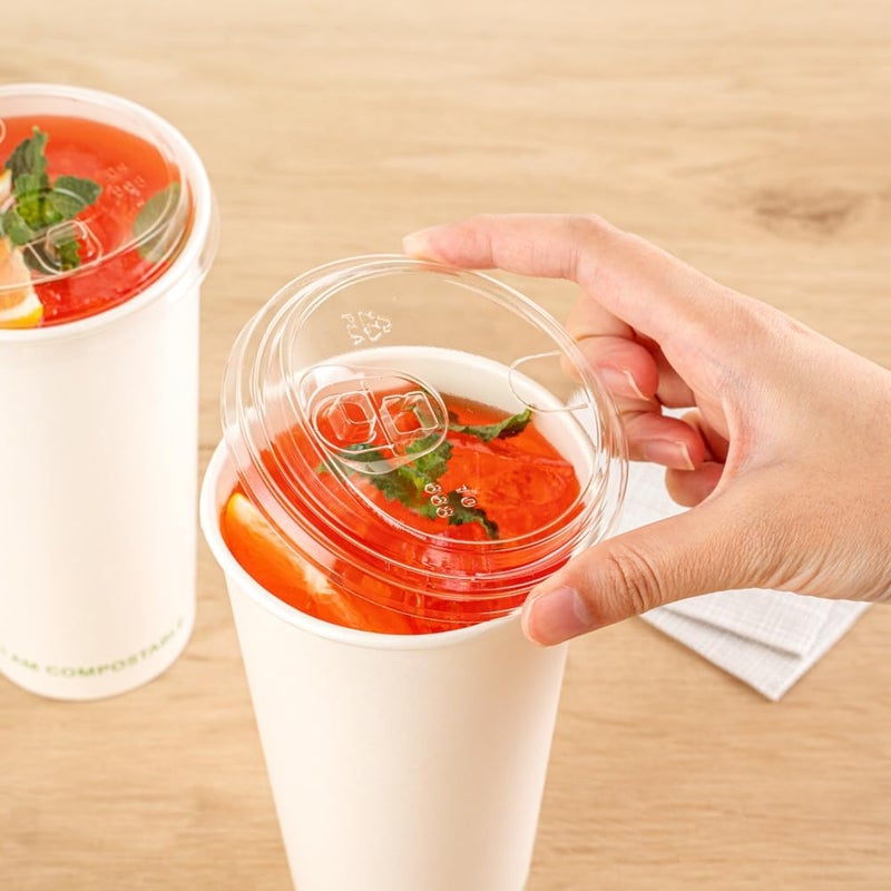 Restaurantware LIDS ONLY Sustain Cold Cup Lids 50 Disposable Lids For Cups  Cups Sold Separately Fits 9 12 16 20 And 22 Ounce Cups Clear PLA Plastic Lids With Sip Opening And Straw Hole - Image 5