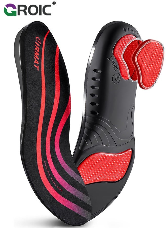 جرويك نعل داخلي لالتهاب اللفافة الأخمصية، نعل داخلي لدعم قوس القدم للرجال والنساء، نعل داخلي جل تقويمي للجري للأقدام المسطحة، لتخفيف الألم - مقاس صغير (38-40) - Image 1