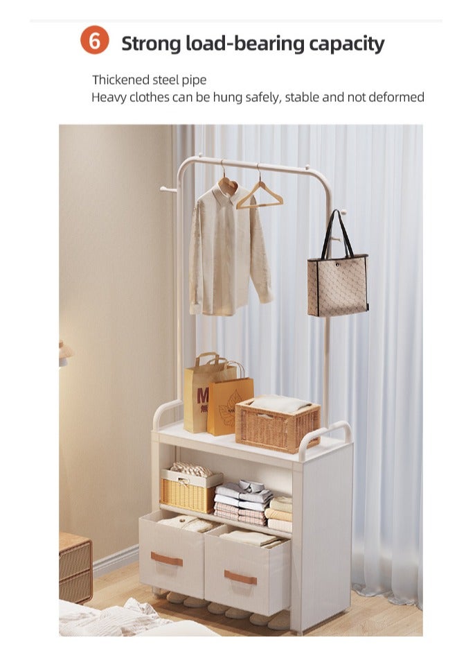 XiuWoo Multifunctional Modern Simple Style Clothes Storage Hanging Wardrobe Coat Rack Shoes Rack with 2 Organizer Bags For Home Bedroom  - Image 5