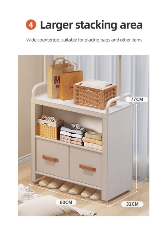XiuWoo Multifunctional Modern Simple Style Clothes Storage Hanging Wardrobe Coat Rack Shoes Rack with 2 Organizer Bags For Home Bedroom  - Image 4