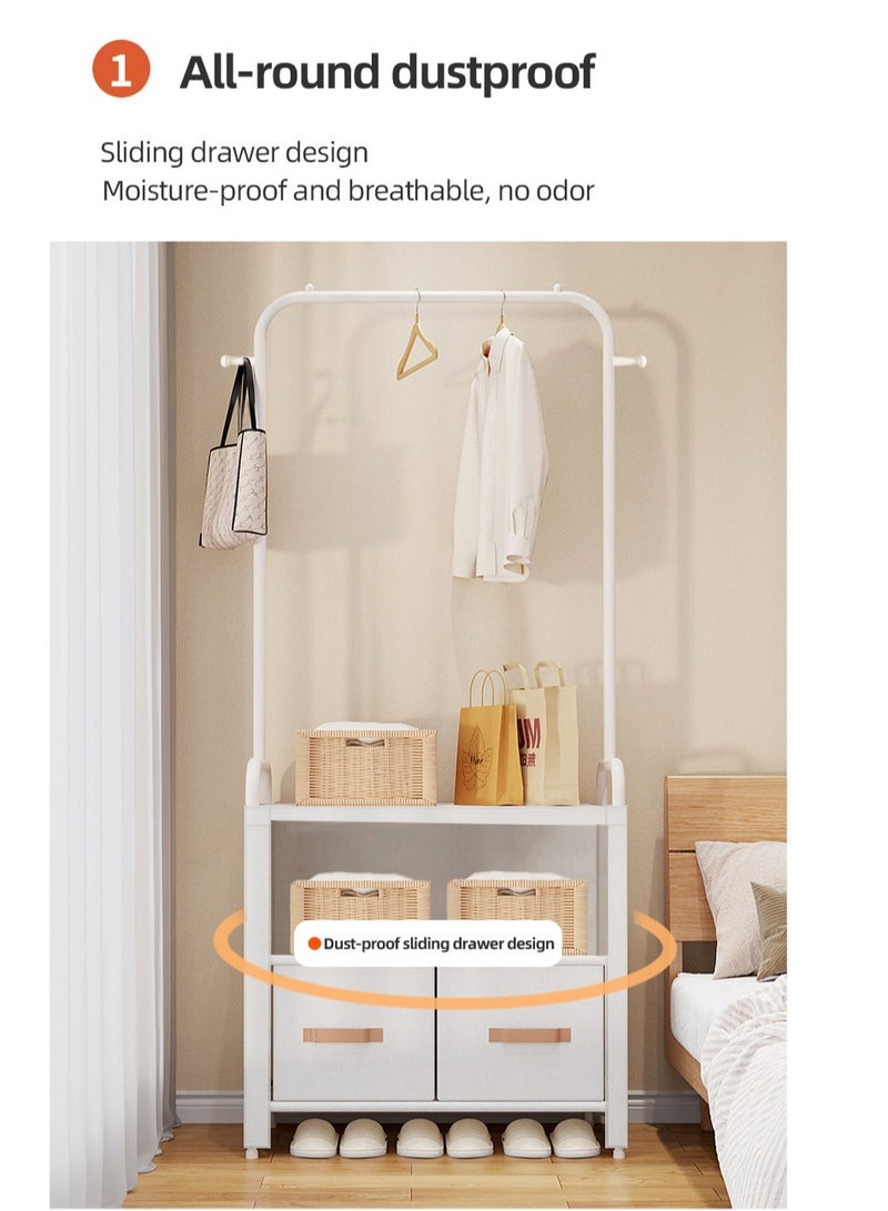XiuWoo Multifunctional Modern Simple Style Clothes Storage Hanging Wardrobe Coat Rack Shoes Rack with 2 Organizer Bags For Home Bedroom  - Image 2