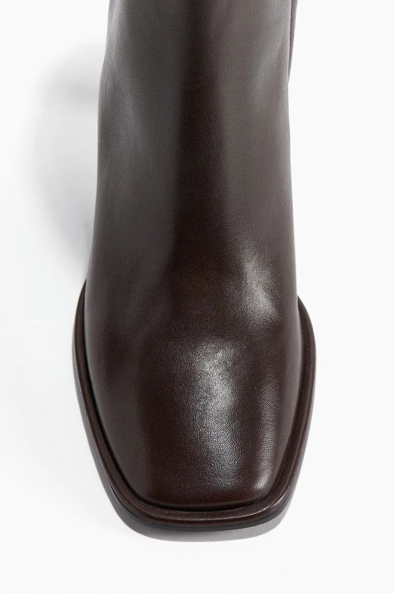 H&M Heeled leather ankle boots