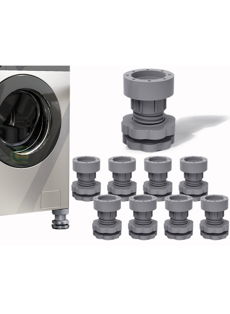 كاست ويف وسادات مقاومة الاهتزاز لدعم غسالة، وسادات قابلة للتعديل لامتصاص الصدمات وتقليل الضوضاء، وسادة قاعدة الغسالة، واقية ضد التحرك، وسادات مطاطية مضادة للانزلاق، مجموعة من 8 - Image 1