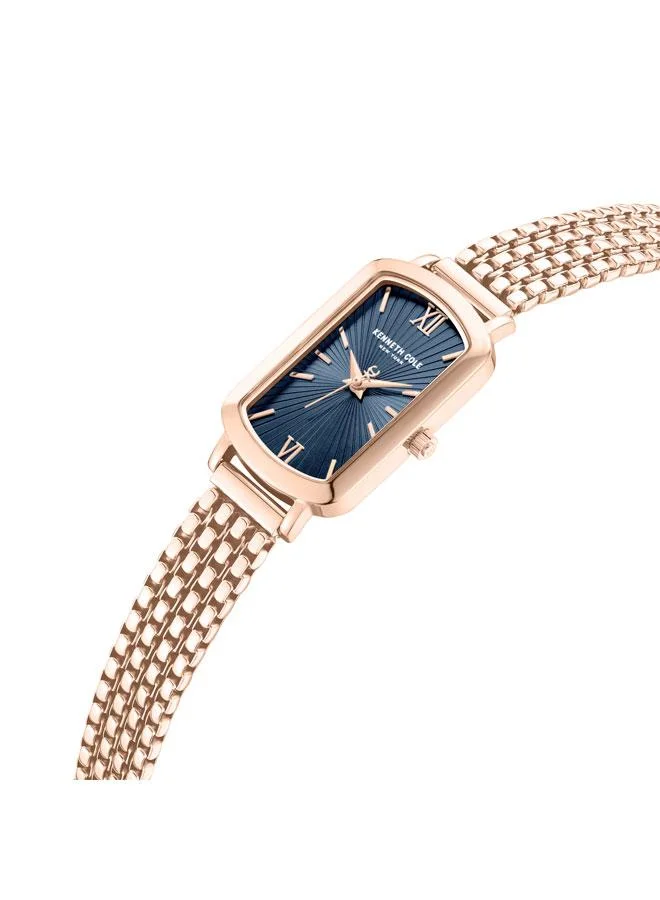 Kenneth Cole New York Modern Classic Women's 22mm Quartz Watch with Blue Dial & Rose Gold Stainless Steel Bracelet