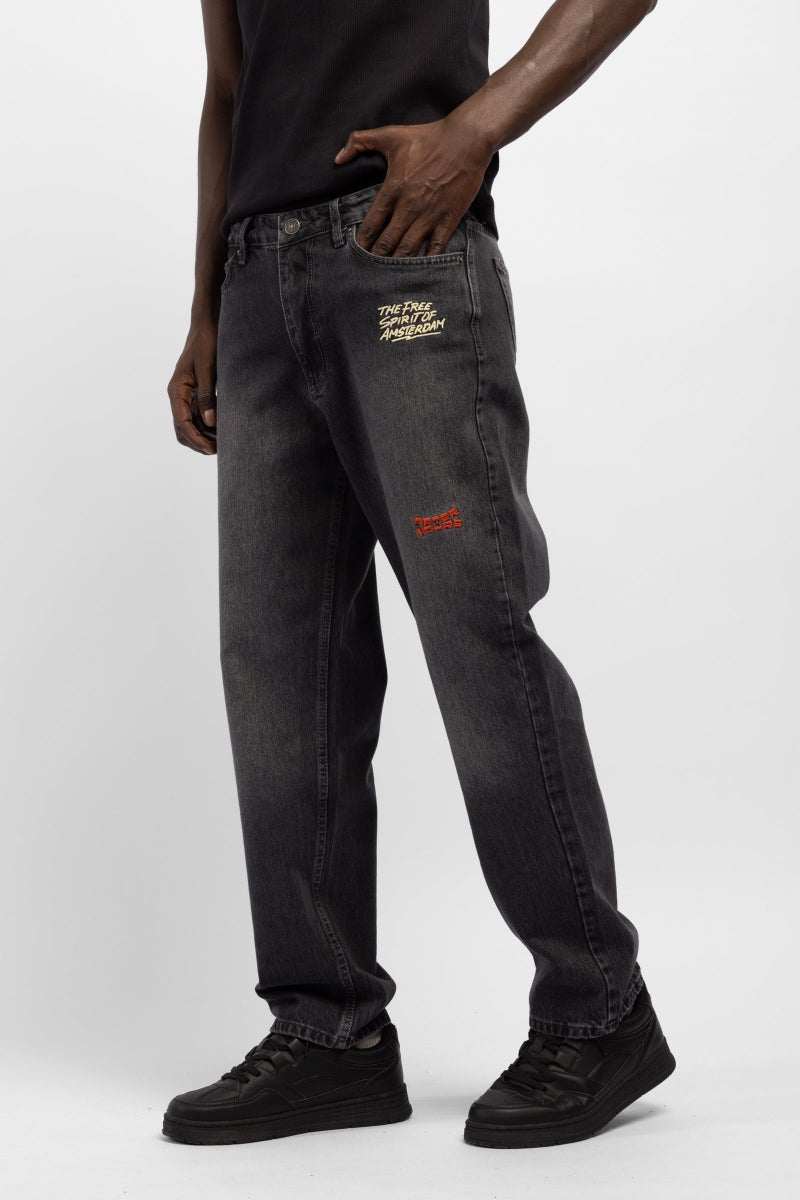 Catch Embroidered Washed Jeans - Image 4