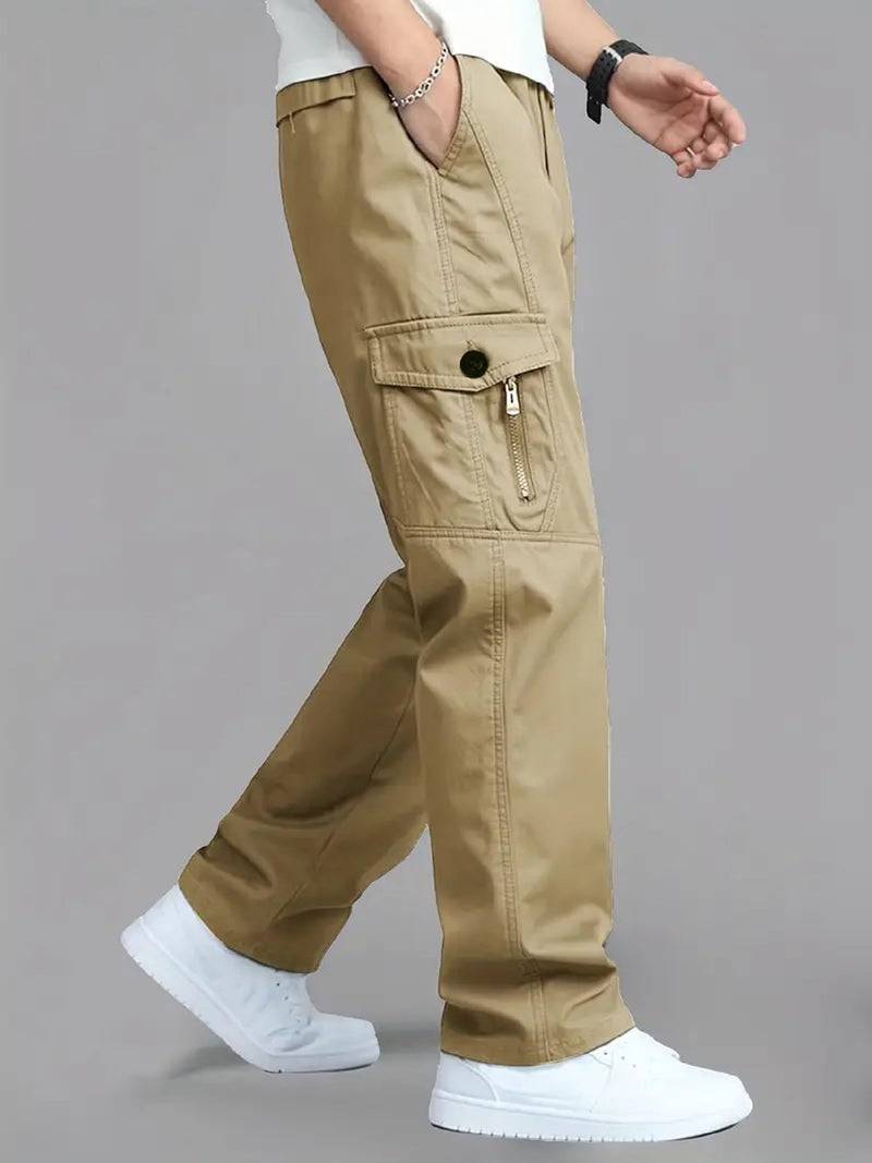 Lymio Men Cargo || Cotton Cargo Pants for Men (120-Khakhi-M) - Image 3