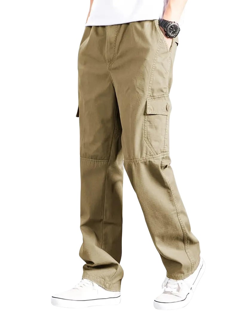 Lymio Men Cargo || Cotton Cargo Pants for Men (120-Khakhi-M) - Image 1