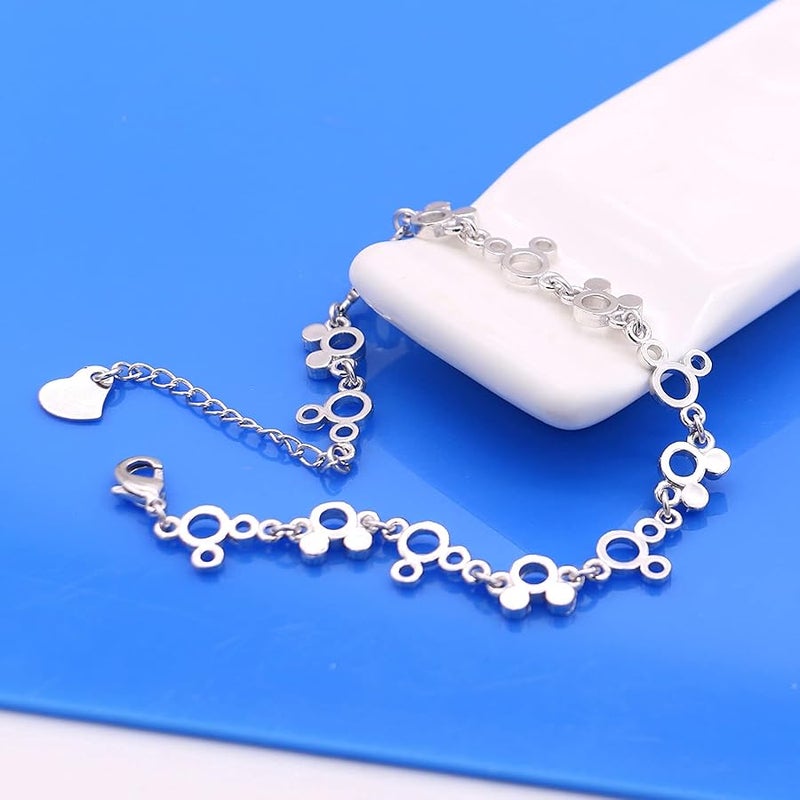 Dankadi Fashion Cute Mickey Bracelet for Women 925 Sterling Silver Adjustable Charm Jewelry Gift Birthday Gift For Women Wife Girls Her - Image 4
