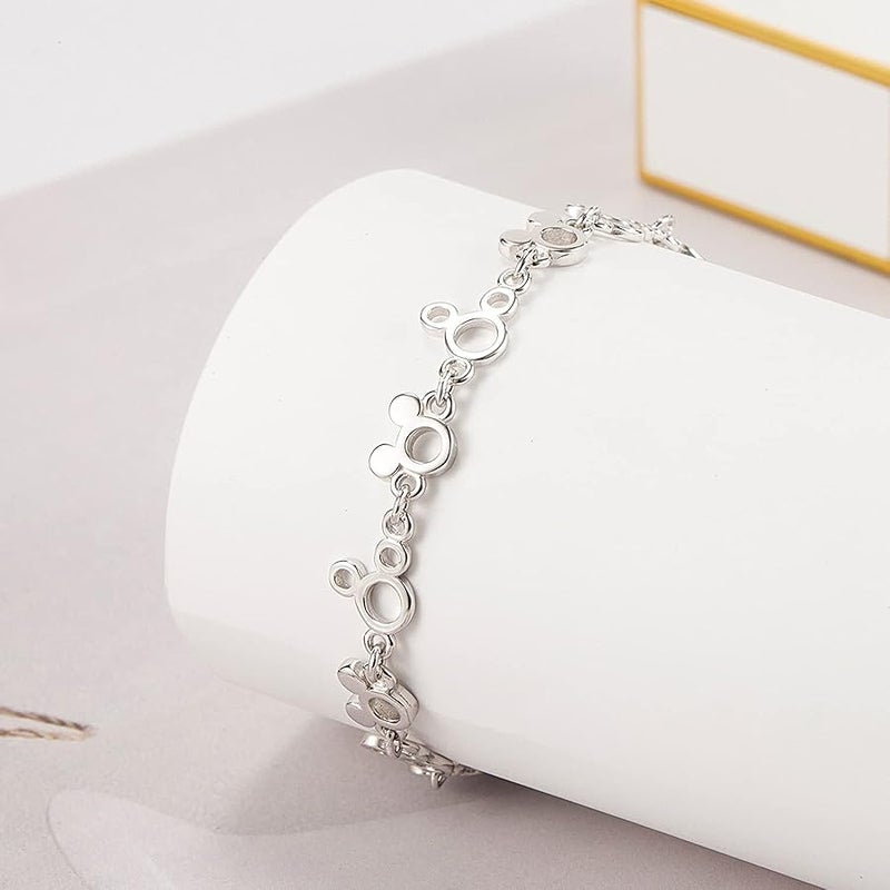 Dankadi Fashion Cute Mickey Bracelet for Women 925 Sterling Silver Adjustable Charm Jewelry Gift Birthday Gift For Women Wife Girls Her - Image 5