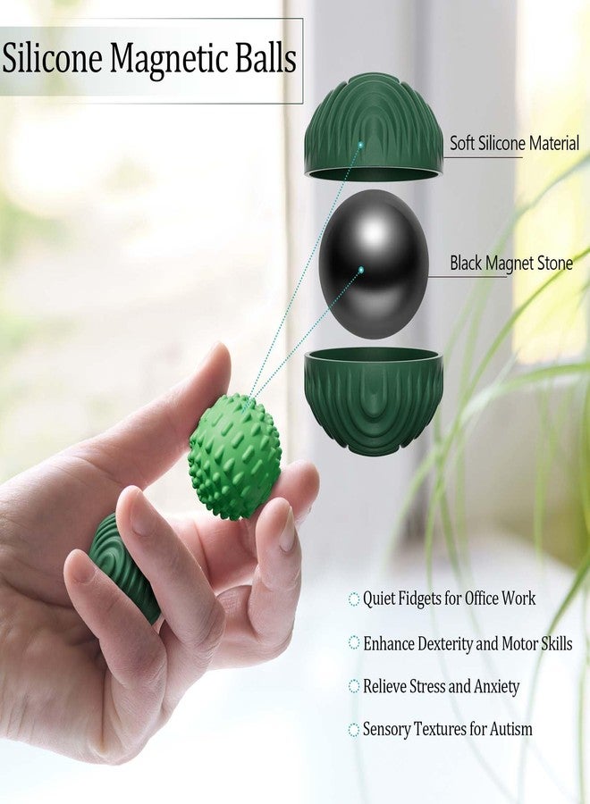 luckdoor Silicone Magnetic Balls Fidget Toys for Adults & Teens,8PCS Stress Relief Sensory Toys for Autism ADHD Anxiety,Fun Textures Gadgets,Office Desk Toy,Stocking Stuffers for Women Men Teen Gifts - Image 2