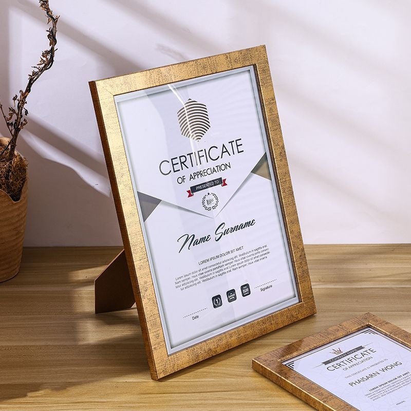 A4 Certificate Frame Gold Silver Award Display Frame for Patents, Documents, Wall Mountable & Tabletop - Image 2