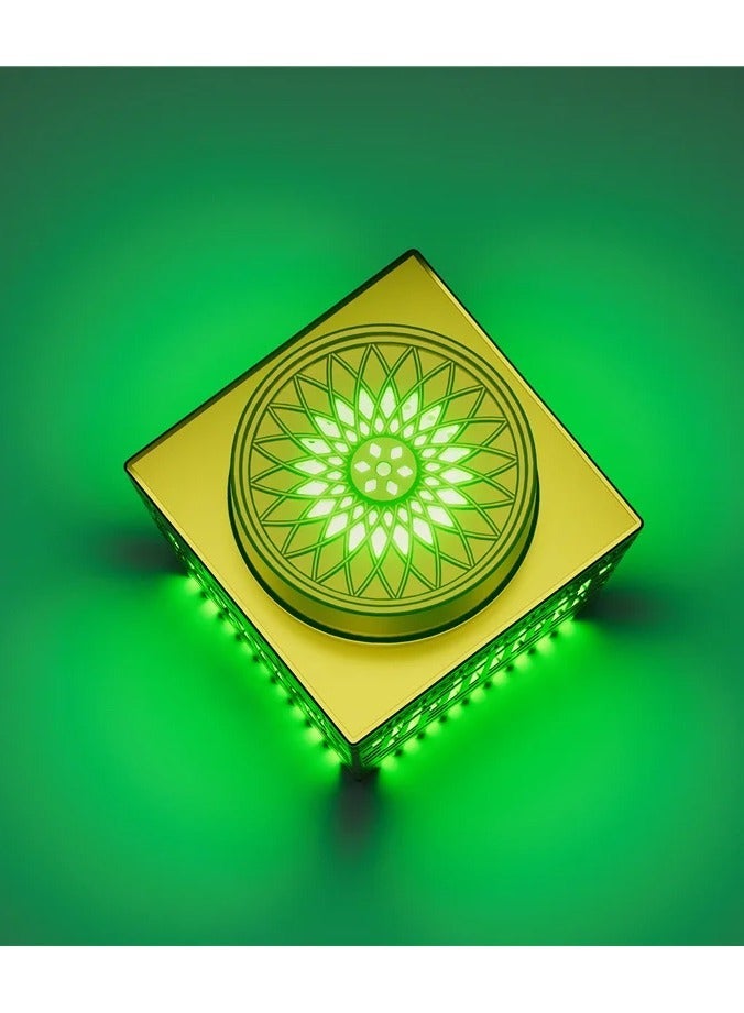 Telawah موقد بخور كهربائي تلواه مع ساعة أذان ومكبر صوت للقرآن، مصباح LED وموقد بخور محمول (متعدد الألوان) - Image 3