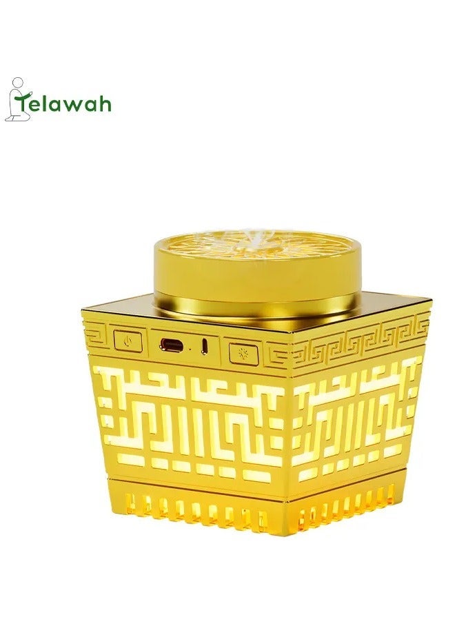 Telawah موقد بخور كهربائي تلواه مع ساعة أذان ومكبر صوت للقرآن، مصباح LED وموقد بخور محمول (متعدد الألوان) - Image 1