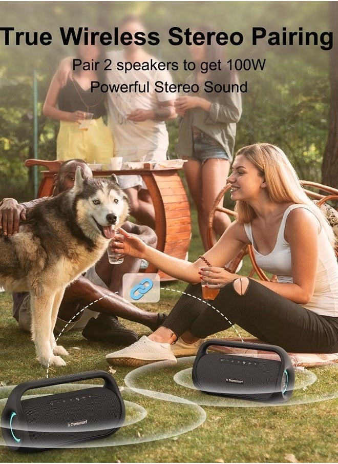 Tronsmart Bang Mini Portable Bluetooth Speaker with 50W Wireless Stereo Sound, IPX6 Waterproof Loud Speaker for Home/Outdoor/Party, Bluetooth 5.3, Beat-Driven Light Show, Support NFC, Micro SD, AUX  - Image 5