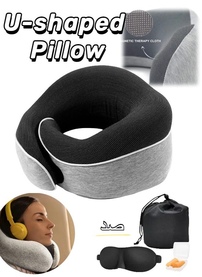 Generic U-Shaped Pillow, Adjustable 100% Pure Memory Foam, New Ergonomic Design, Soft and Comfortable, Full Neck Surround Pillow.  - Image 1