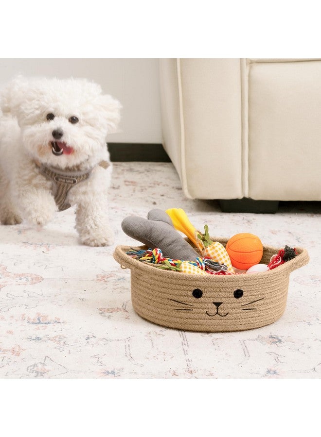 HiChen Small Storage Basket, Cute Basket For Toys, Dog Toy Basket, Woven Basket For Organizing, Jute Basket For Gifts Empty, 9.8 X 4 Inches - Image 5