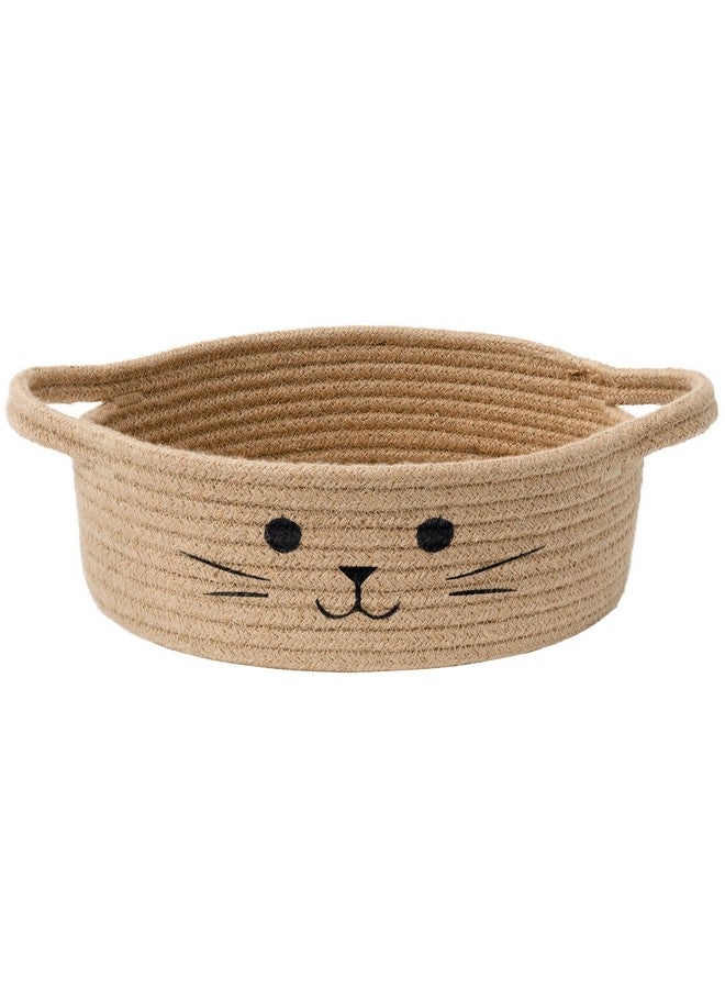 HiChen Small Storage Basket, Cute Basket For Toys, Dog Toy Basket, Woven Basket For Organizing, Jute Basket For Gifts Empty, 9.8 X 4 Inches - Image 1