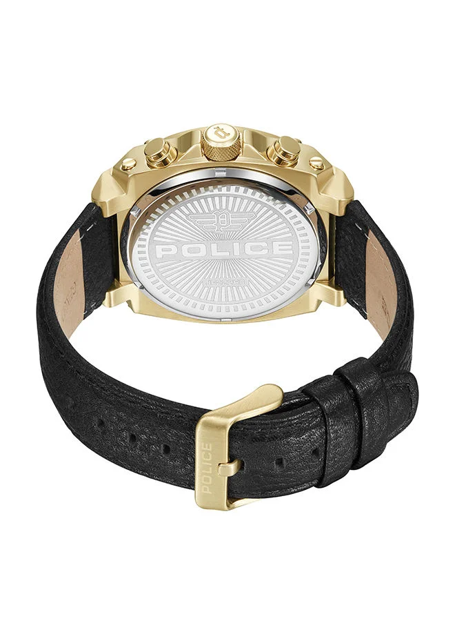 POLICE Norwood Watch For Men Grey Dial And Black Leather Strap