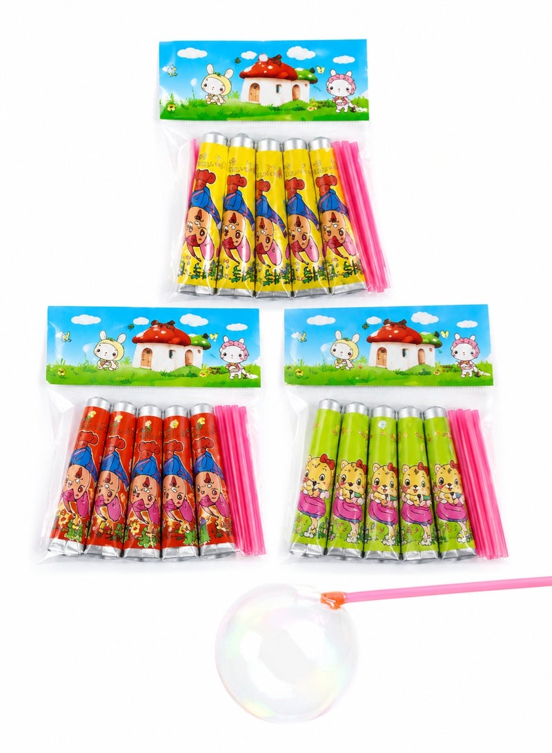 CHU DAI 3 Pack Blow Plastic Bubble Toys, Colorful Bubble Balloon Tubes With Straws For Kids Party Favors, Birthday Gifts, Classroom Rewards And Goody Bags - Image 1