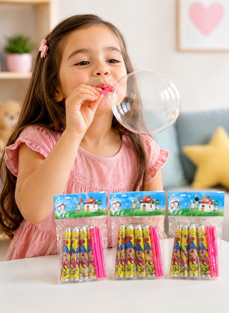 CHU DAI 3 Pack Blow Plastic Bubble Toys, Colorful Bubble Balloon Tubes With Straws For Kids Party Favors, Birthday Gifts, Classroom Rewards And Goody Bags - Image 4