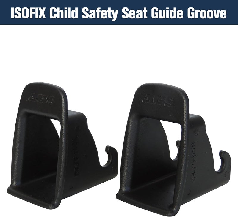 دليل تثبيت حزام واجهة ISOFIX، قطعتان من دليل تثبيت مشبك واجهة ISOFIX لمقعد السيارة، أخدود تثبيت ثابت، موصل حامل مقعد السيارة، أسود خطط شراء ميسورة - Image 2