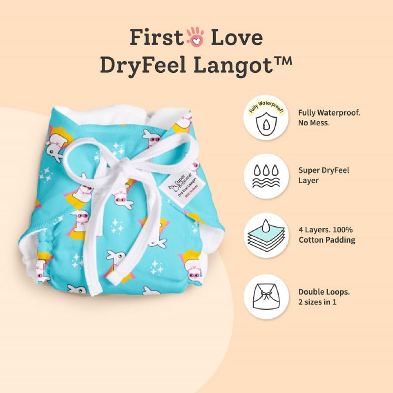 Superbottoms First Love Baby Bliss Box | Softest, Breathable & Gentlest DryFeel langots for your baby | Baby shower gift pack | No Mess Langots for Newborns between 0 to 9 months | Pack of 10 (Small) - Image 4