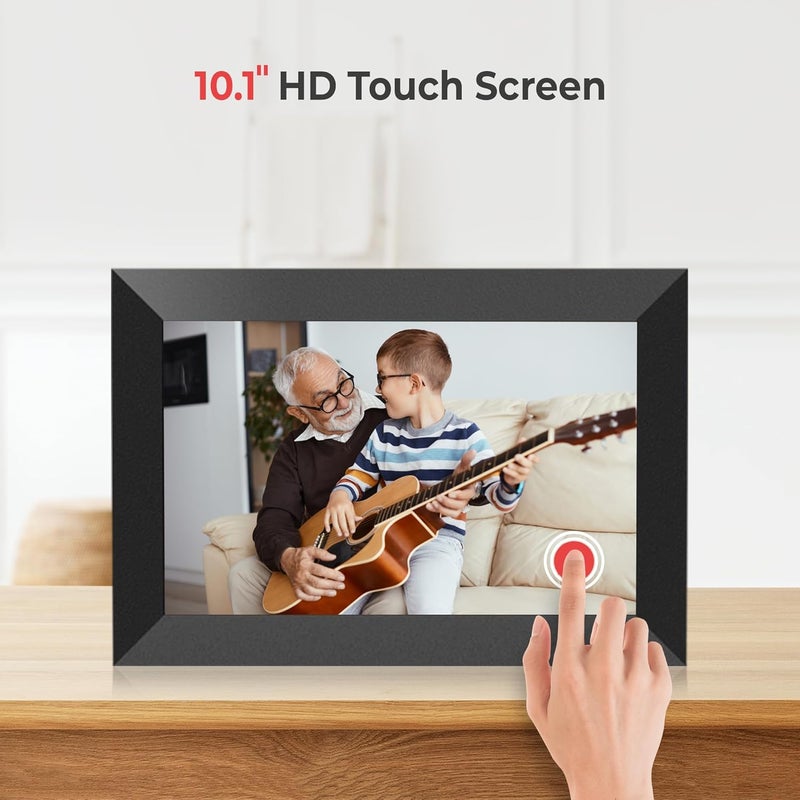 FRAMEO Digital Photo Frame WiFi -10.1 Inch 1280x800 HD IPS Touch Screen- Smart Electronic Digital Picture Frame, Built in 32GB Memory Auto-Rotate, Wall Mountable, Micro SD, Share Photos/Videos - Image 3