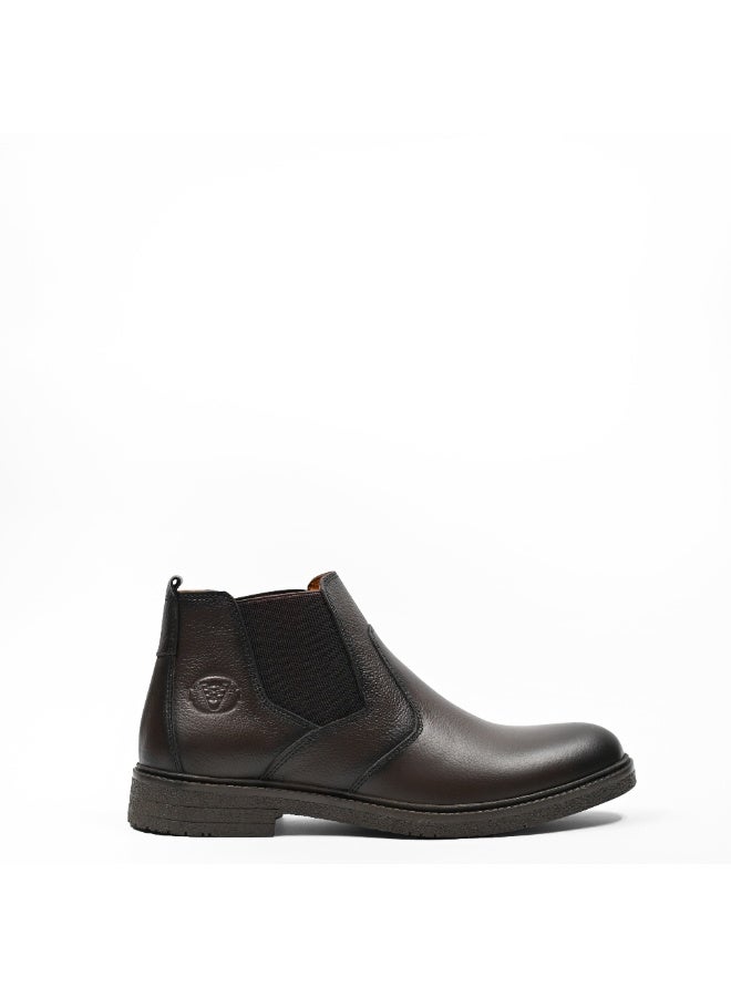 Levent Genuine Leather Men Chelsea Boot - Brown - Image 3