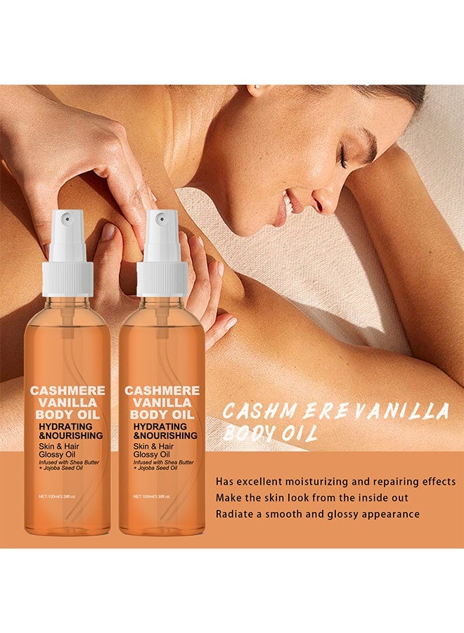 cashmere Vanilla Body Oil, Shea Butter Jojoba Radiance Oil for Dry Skin & Hair, Hydrating Vanilla Cashmere Lotion Mist Spray for Moisturizing Skin 100ml - Image 5