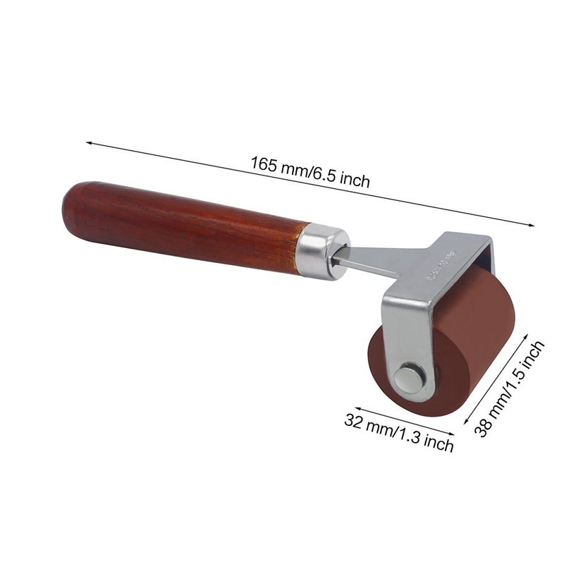 MyLifeUNIT Rubber Brayer, Brayer Ink Roller, Soft Rubber Brayer Roller with Wooden Handle - Image 4