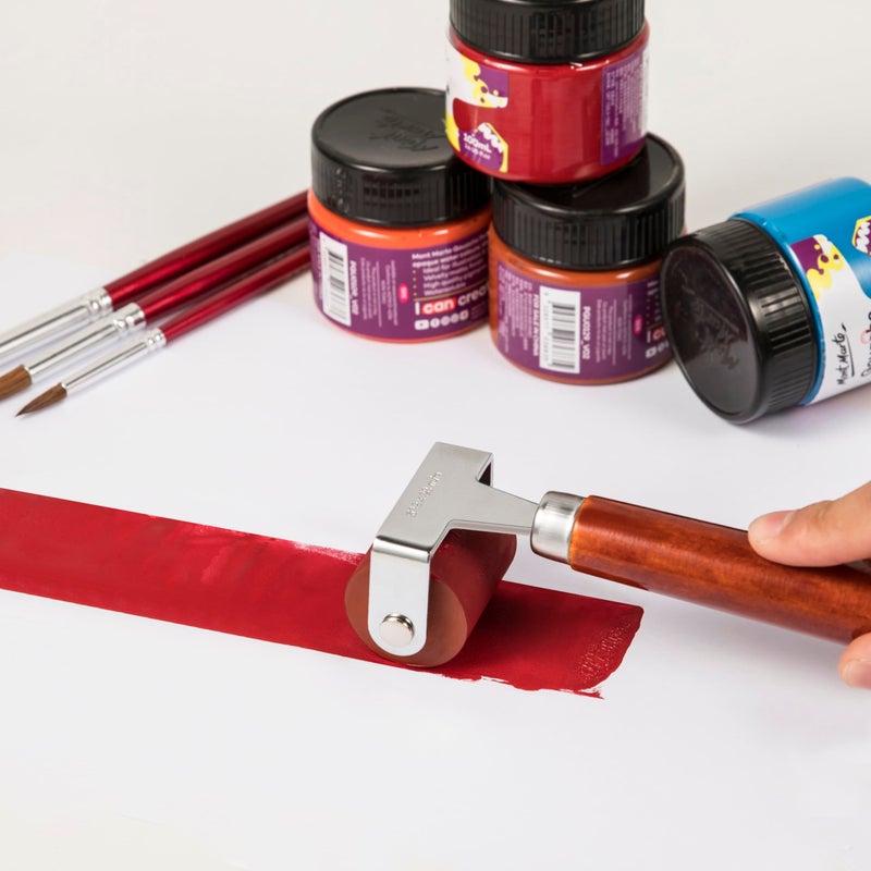 MyLifeUNIT Rubber Brayer, Brayer Ink Roller, Soft Rubber Brayer Roller with Wooden Handle - Image 3