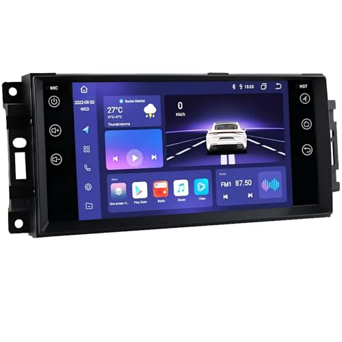 Alikali 7" Android 13 Car Stereo w/Wireless Carplay Android Auto fit for Dodge Charger 2008 2009 2010 Double Din Touch Screen Car Audio Receiver w/WiFi GPS Bluetooth/FM/AM/DSP/AHD Mic - Image 1