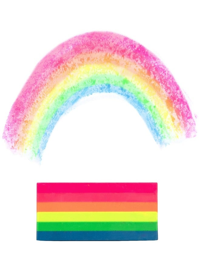 eeBoo: Jumbo Wax Crayon: Rainbow Fluorescent - 6 Vibrant Colors in One Chunky Crayon, 4" x 1.5" x 0.625" Block, Art & Coloring Supplies, Kids Ages 3+ - Image 2