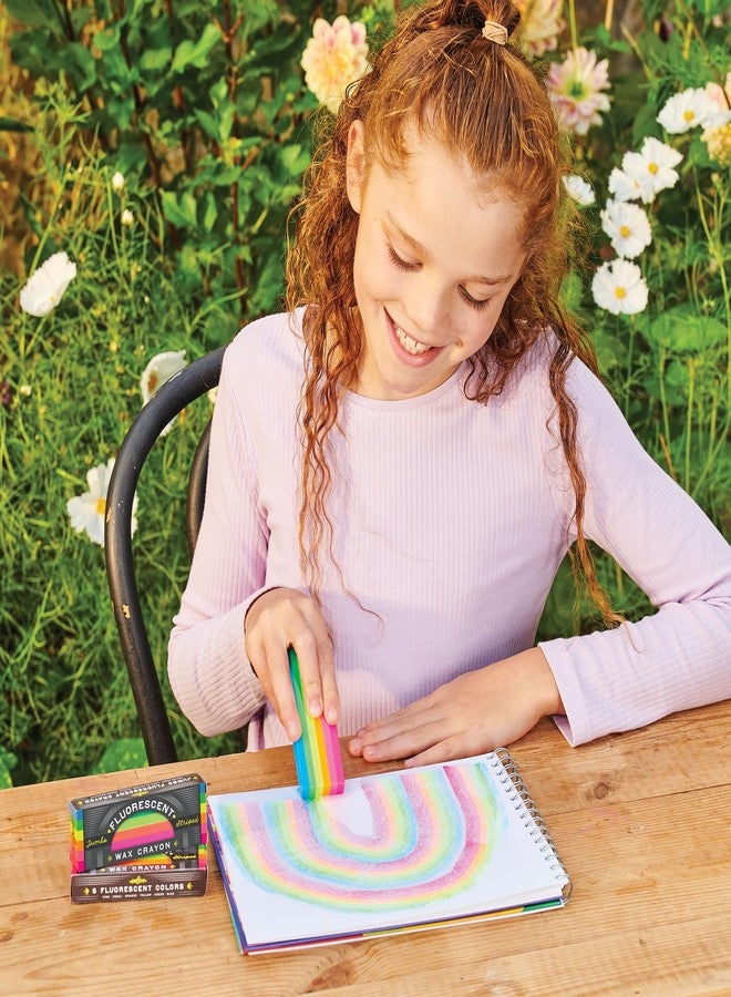 eeBoo: Jumbo Wax Crayon: Rainbow Fluorescent - 6 Vibrant Colors in One Chunky Crayon, 4" x 1.5" x 0.625" Block, Art & Coloring Supplies, Kids Ages 3+ - Image 4