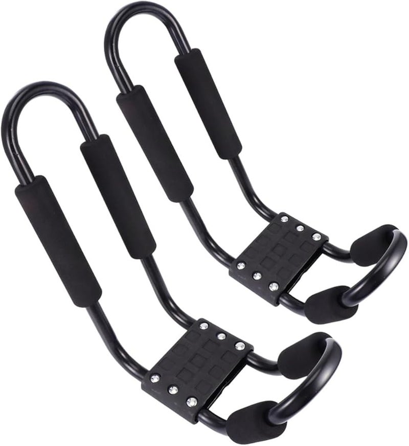 Detachable Kayak Roof Rack 2 Pcs Set Canoe Cargo Carrier Frame Black - Image 1