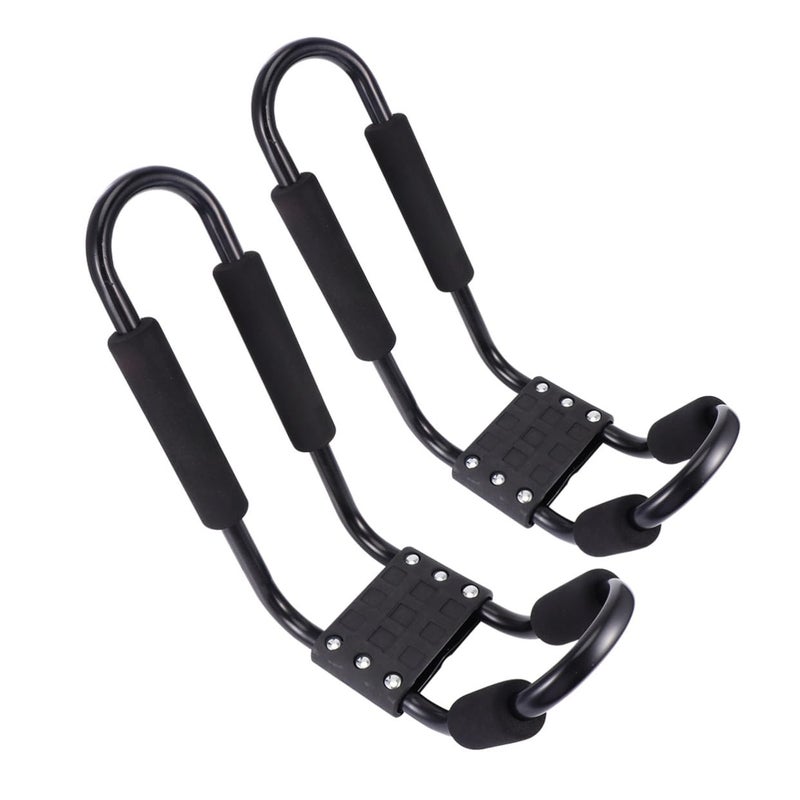 Detachable Kayak Roof Rack 2 Pcs Set Canoe Cargo Carrier Frame Black - Image 2