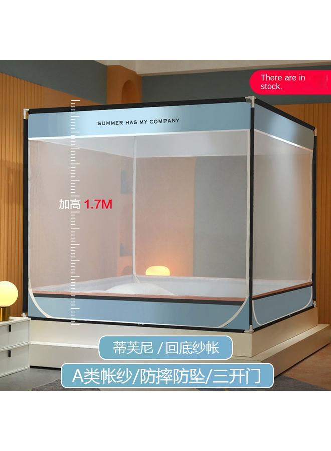 Bluejw 2022 Bed-style Square Top Anti-drop Mosquito Net Wholesale Three-door Zipper Seat Bed Tone Household Children's Anti-drop Text Tone - Image 1